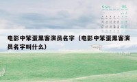 电影中笨蛋黑客演员名字（电影中笨蛋黑客演员名字叫什么）