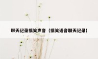 聊天记录搞笑声音（搞笑语音聊天记录）