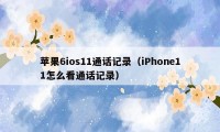 苹果6ios11通话记录（iPhone11怎么看通话记录）