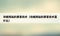 攻破网站的黑客技术（攻破网站的黑客技术是什么）