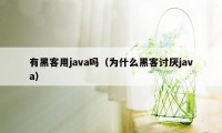 有黑客用java吗（为什么黑客讨厌java）