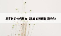 黑客长的帅吗英文（黑客的英语都很好吗）