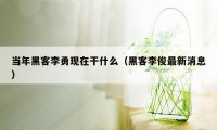 当年黑客李勇现在干什么（黑客李俊最新消息）