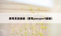 黑莓系统破解（黑莓passport破解）