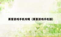 黑客游戏手机攻略（黑客游戏手机版）