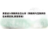 黑客进入物联网会怎么样（物联网与互联网存在本质区别,黑客很难）