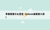 苹果黑客什么意思（iphone被黑客入侵）