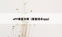 aPP黑客大师（黑客技术app）